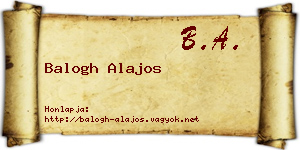 Balogh Alajos névjegykártya